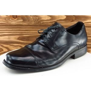 Johnston & Murphy Shoes‎ Size 10.5 M Black Derby Oxfords Leather Men B14